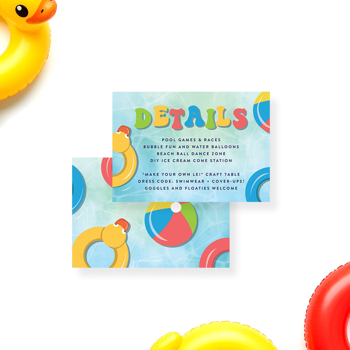 Kids Pool Party Birthday Invitation Summer Swim Party Invite