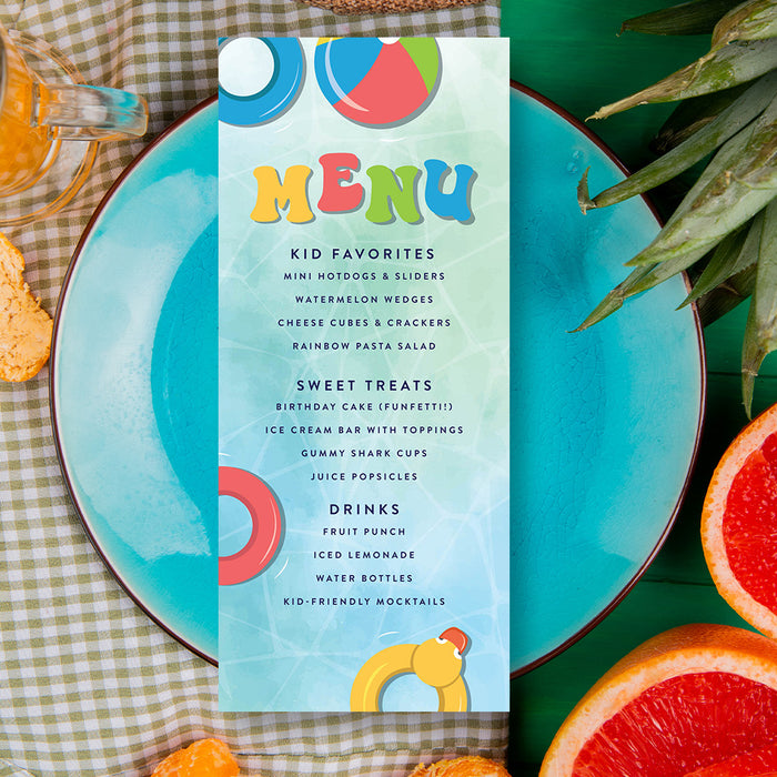 Kids Pool Party Birthday Invitation Summer Swim Party Invite