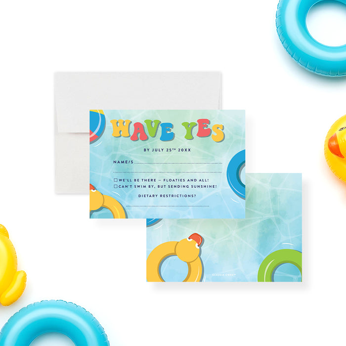 Kids Pool Party Birthday Invitation Summer Swim Party Invite