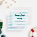 kids pool party save the date card with watercolor aqua stripes, lifebuoy accent, and birthday details-front-back