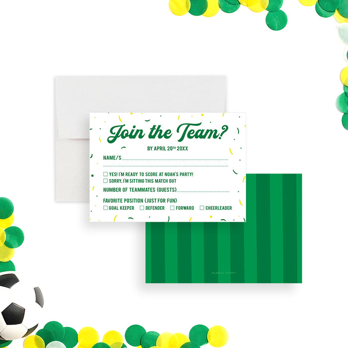 Soccer Birthday Party Invitation Kids Football Theme Invite