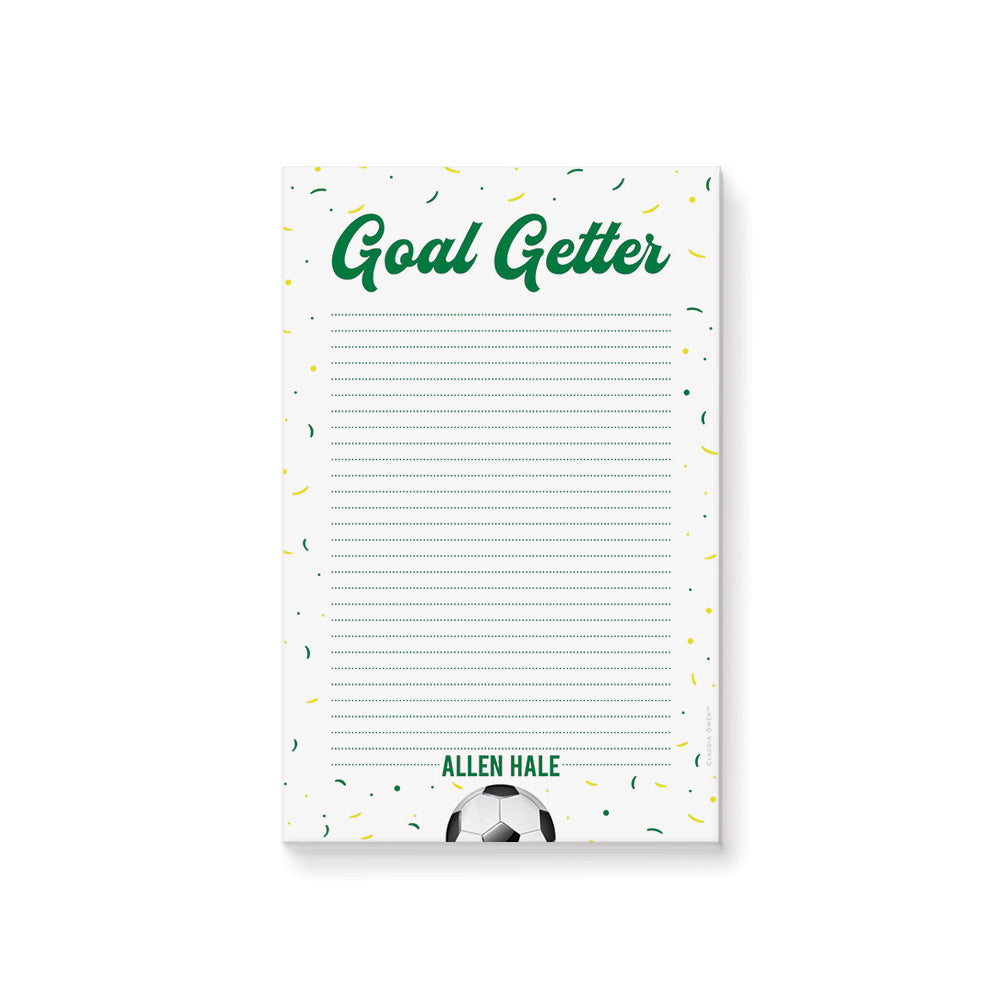 Personalized Soccer Notepad Kids Goal Getter Stationery