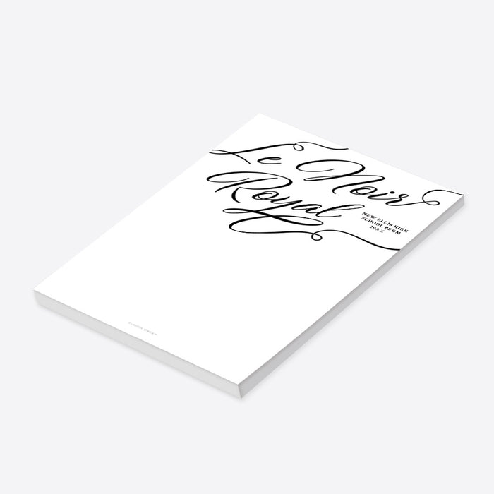 Le Noir Royal Prom Notepad in Black and White, Elegant Prom Night Paty Favor Notepad