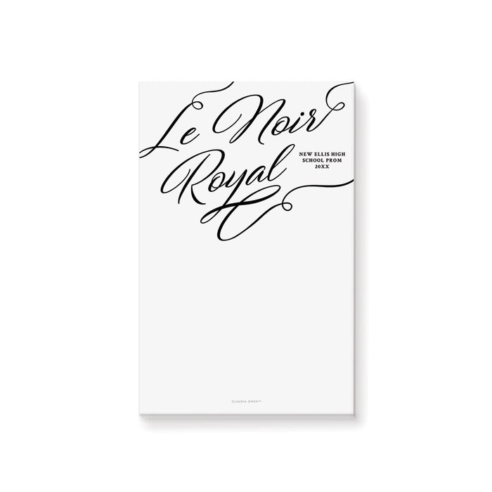 Le Noir Royal Prom Notepad in Black and White, Elegant Prom Night Paty Favor Notepad