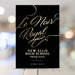 Elegant black and gold prom welcome sign with personalized text for school events, perfect for prom decor and stylish event signage.