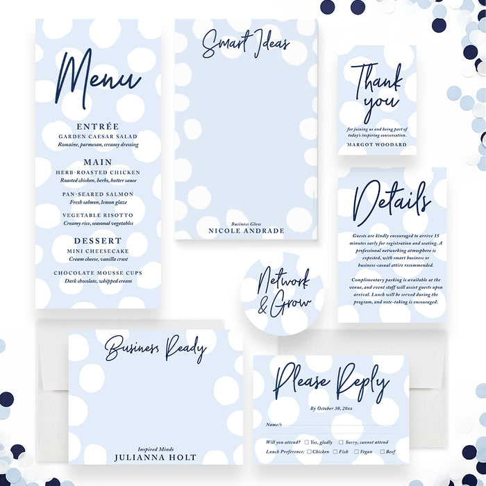 Blue Polka Dot Corporate Special Event Invitation