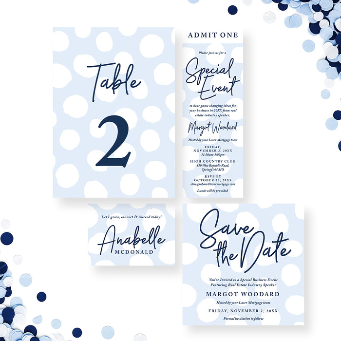 Blue Polka Dot Corporate Special Event Invitation