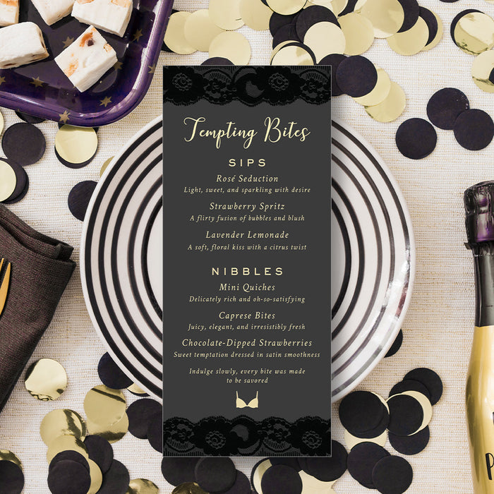 Lingerie Bridal Shower Invitation Black Lace Bachelorette Party
