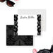 Lingerie bridal shower thank you card with black lace design personalized party stationery-front-back