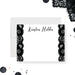 Lingerie bridal shower thank you card with black lace design personalized party stationery-front