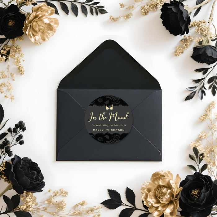 Lingerie Bridal Shower Invitation Black Lace Bachelorette Party