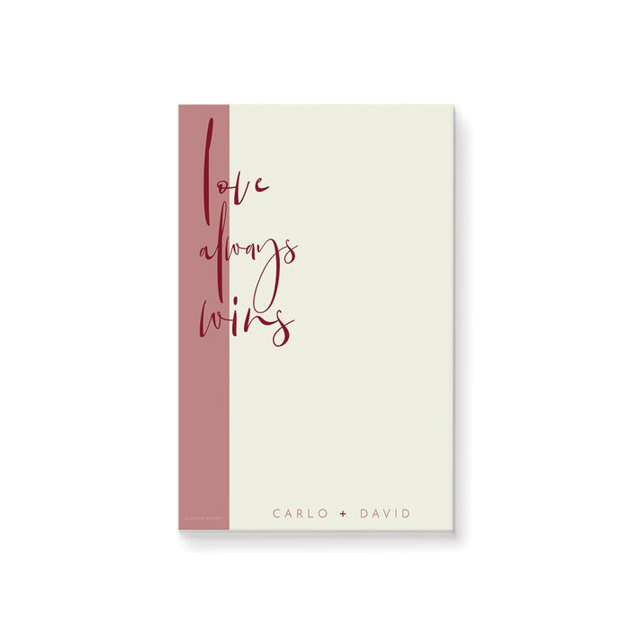 Love Always Wins Notepad Personalized Gay Couple Gift