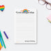 Personalized "Love Always Wins" notepad featuring a vibrant rainbow and hearts design