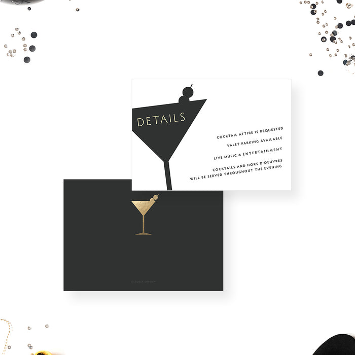 Fun Birthday Cocktail Party Invitation, Adult Birthday Invite Card, Martini Invitation for 21st 30th 40th 50th 60th Birthday Bash