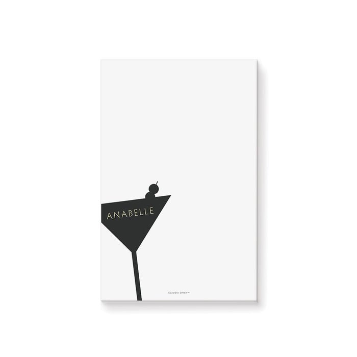 Martini Themed Notepad, Personalized Gift for Cocktail Lovers, Unique Martini Stationery Writing Paper Pad