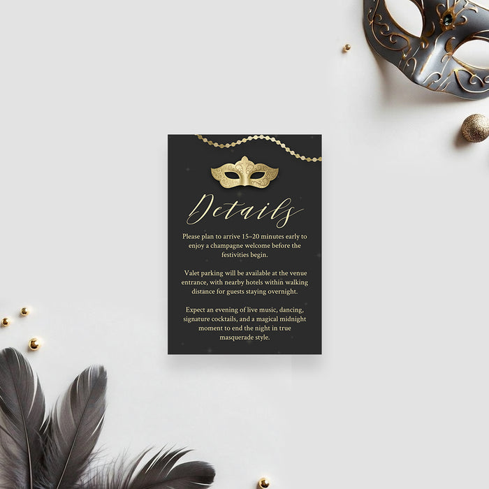 Masquerade Ball Invitation Black Gold Mardi Gras