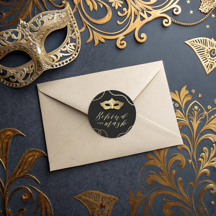 Masquerade Ball Invitation Black Gold Mardi Gras