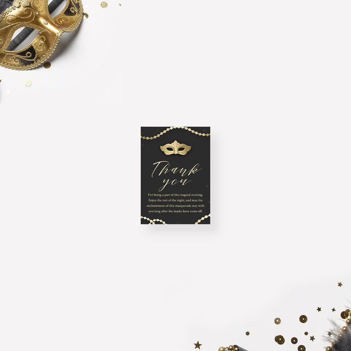 Masquerade Ball Invitation Black Gold Mardi Gras
