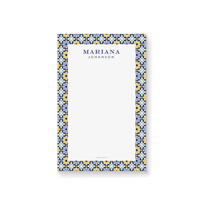 Mediterranean Wedding Invitation Blue and Yellow Tile Design