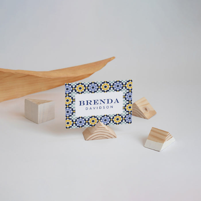 Mediterranean Wedding Invitation Blue and Yellow Tile Design