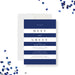 Blue and white professional business greeting card with customizable text fields for event details.-front