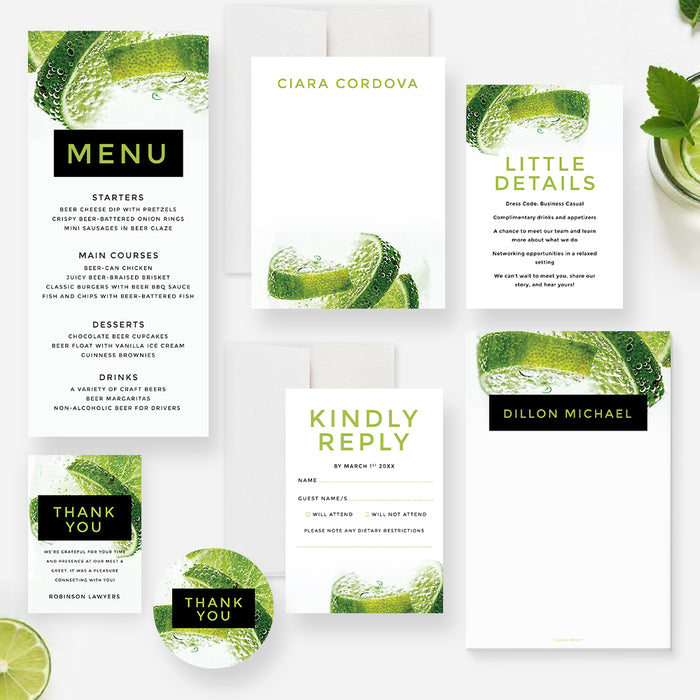 Lime Cocktail Meet and Greet Invitation for Business Events