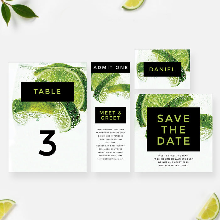 Lime Cocktail Meet and Greet Invitation for Business Events