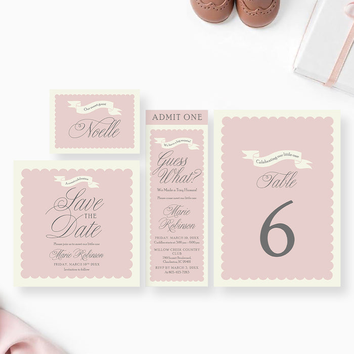 Blush Pink Sip and See Invitation Personalized Baby Meet and Greet