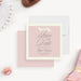 Blush pink save the date card, ideal for baby showers, sip and see parties, gender reveals, and newborn welcome celebrations. -front-back