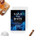 Birthday save the date card featuring a blue smoky design for a contemporary, masculine event theme.-front