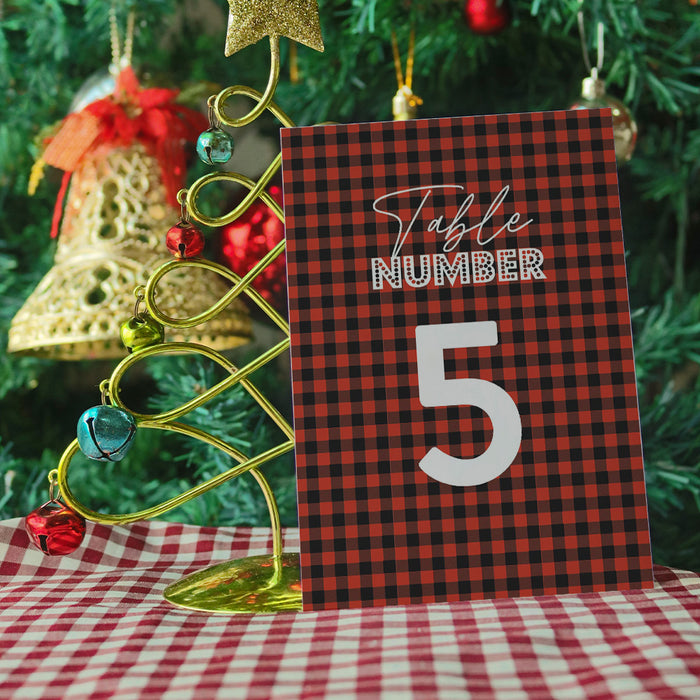 Meowy Christmas Cat Party Invitation Plaid Holiday Card