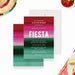 Mexican-themed birthday invitation with vibrant and colorful serape blanket pattern, custom party details for a festive fiesta celebration-front-back