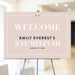 Bat Mitzvah welcome sign featuring modern typography on a soft beige background