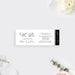 black and white ticket-style wedding invitation with filmstrip design, elegant script lettering, wedding details, and an admit-one panel
