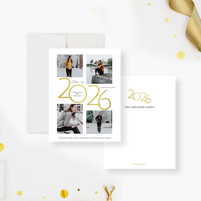 Elegant Graduation Party Invitation Modern Grad Celebration Card