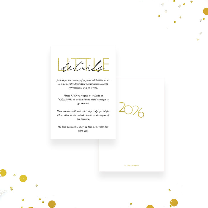 Elegant Graduation Party Invitation Modern Grad Celebration Card