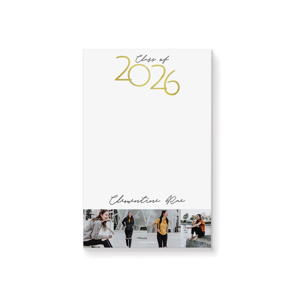 Class of 2026 Graduation Photo Notepad Elegant Stationery