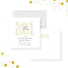 Elegant graduation save the date card for Class of 2026 with minimalist white design and modern lettering-front-back