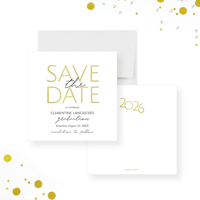 Elegant Graduation Party Invitation Modern Grad Celebration Card