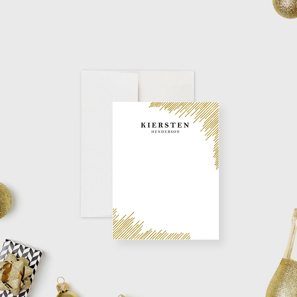 Courtesy Note Card Personalized Gold Note Card for Professional Correspondence