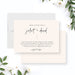 Minimalist beige wedding invitation with modern script typography-front-back
