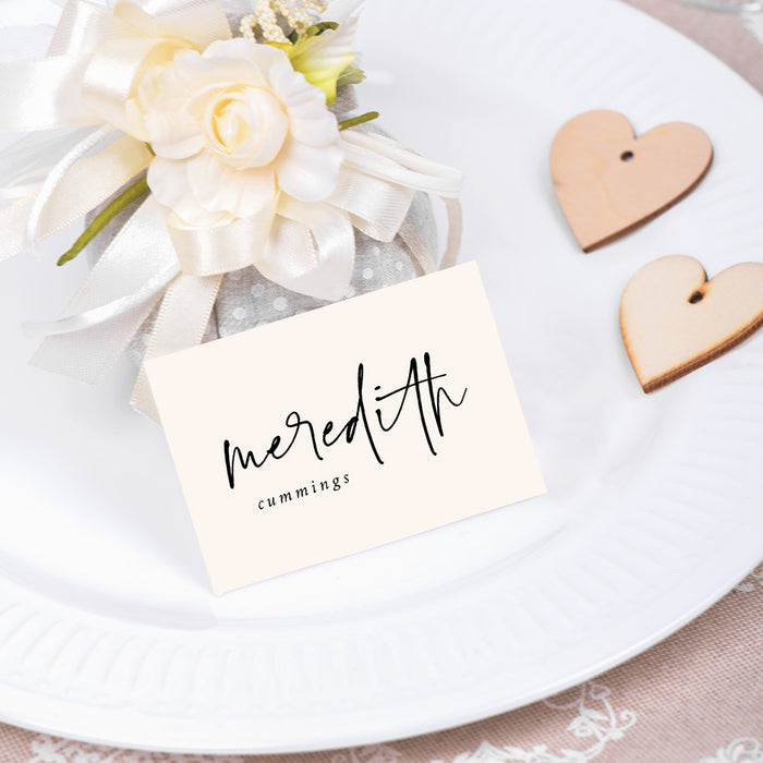 Minimalist Beige Wedding Invitation with Modern Script