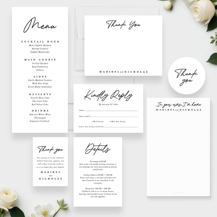 Minimalist Wedding Rehearsal Dinner Invitation