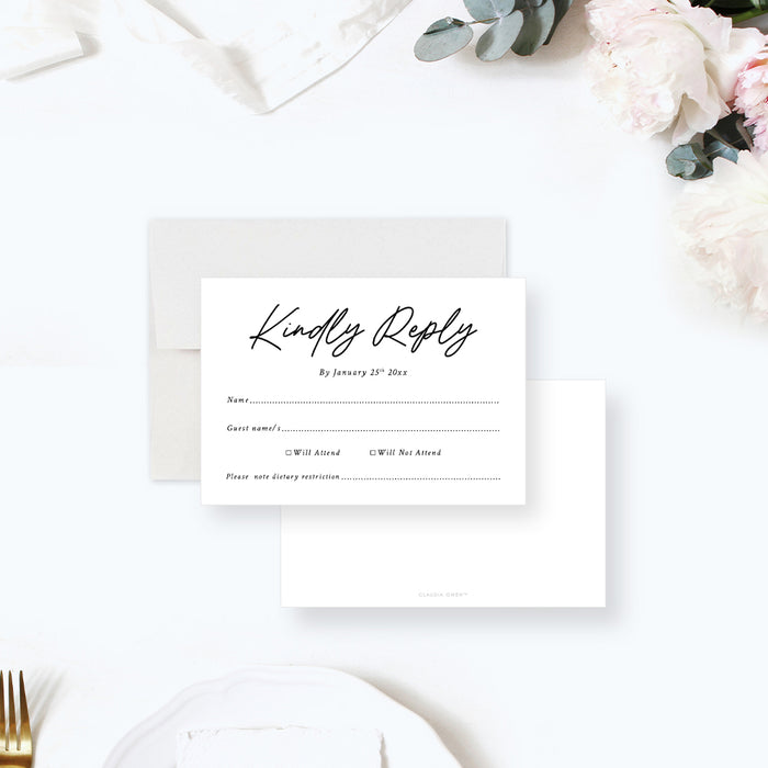 Minimalist Wedding Rehearsal Dinner Invitation