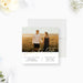 Rehearsal dinner save the date card featuring a romantic couple’s photo and modern minimalist design-front