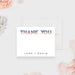 Modern wedding thank you card featuring orange and blue striped accents with minimalist typography.-front