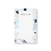 personalized notepad with modern blue and gray abstract brushstroke design and custom name