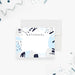 modern abstract thank you card with blue and gray brushstroke pattern and personalized name-front