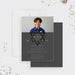 Bar mitzvah invitation with photo modern jewish invite star of david design personalized boy celebration card-front-back