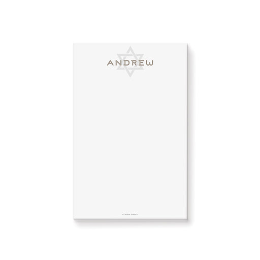 Personalized bar mitzvah notepad custom name star of david stationery jewish celebration writing pad